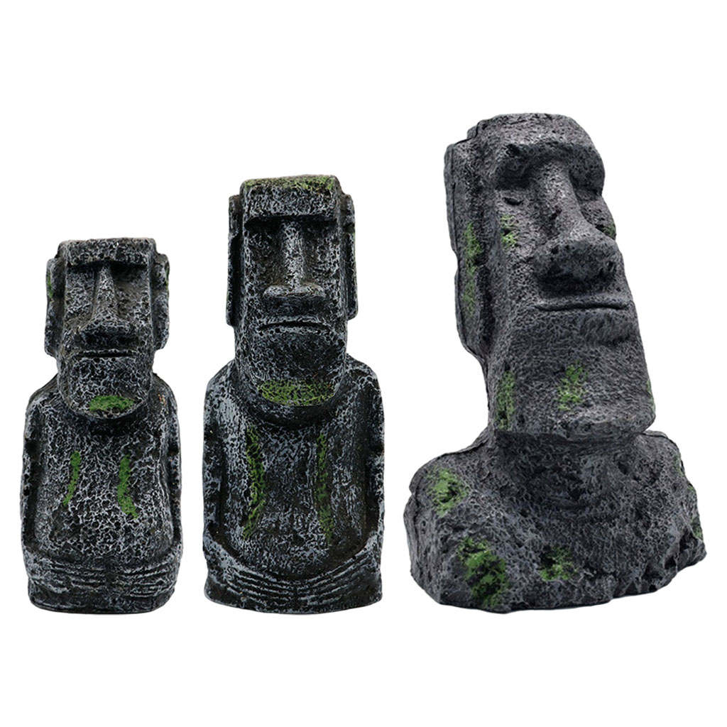 Aquarium Fishing - Aquarium Moai Standbeelden Paaseiland Hoofd Ornamenten
