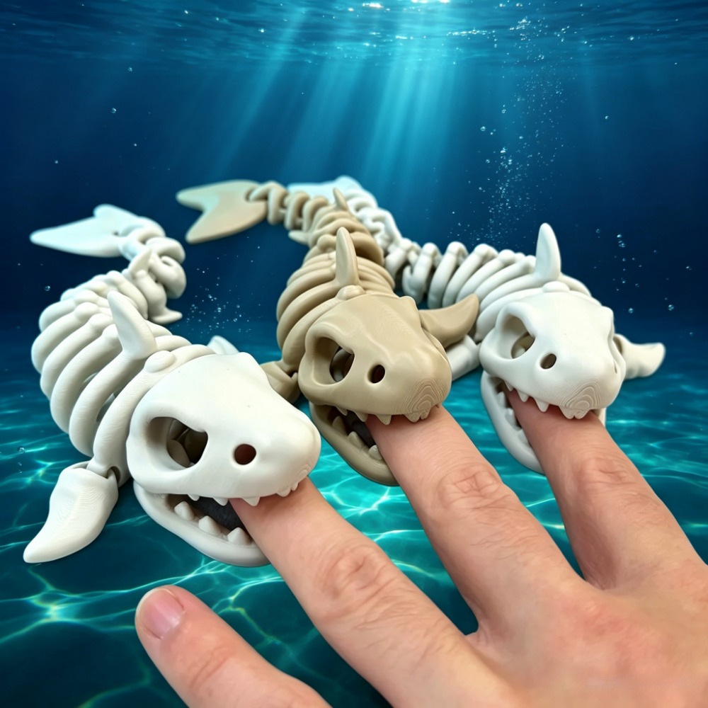 Aquarium Fish Cartoon - Haaienskelet Aquariumdecoratie Gearticuleerd ornament Reptielen Visbak
