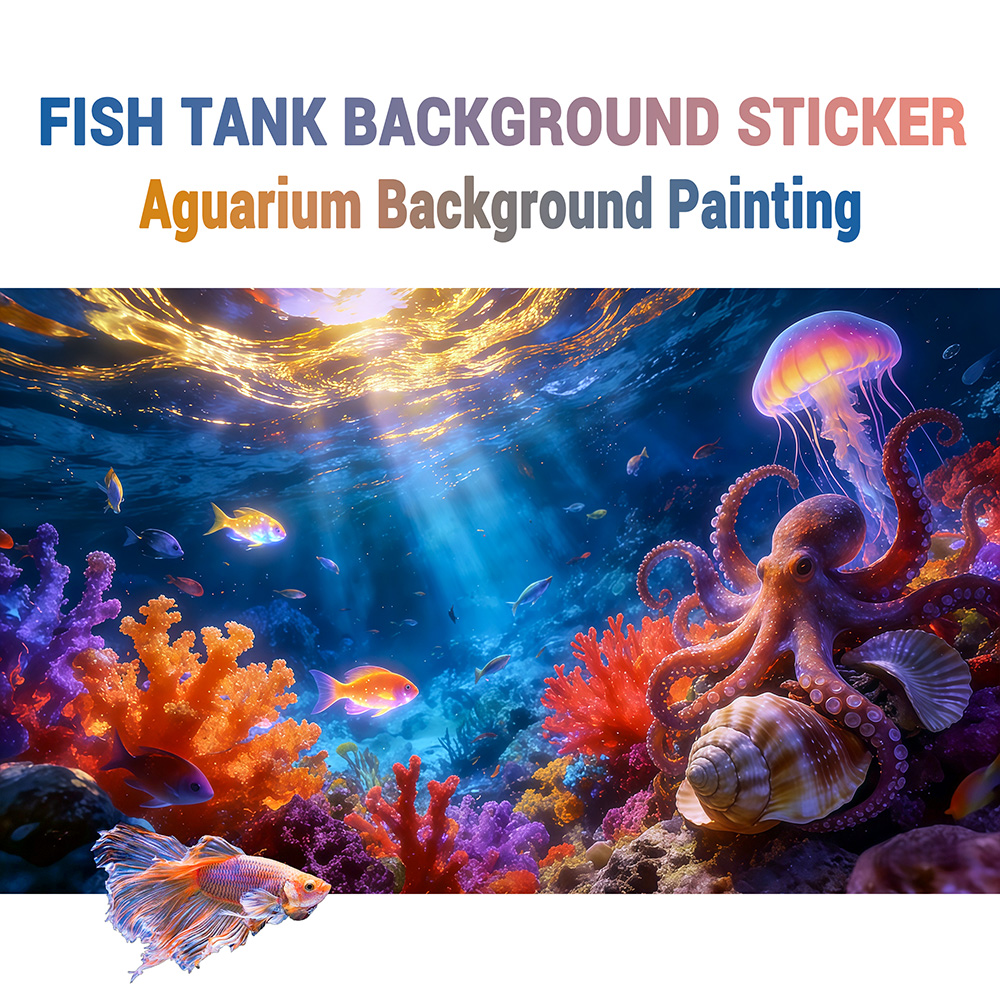 Aquarium Fish Paradise - Octopus Paradise, achtergrondafbeelding voor aquarium, aquariumstickers,