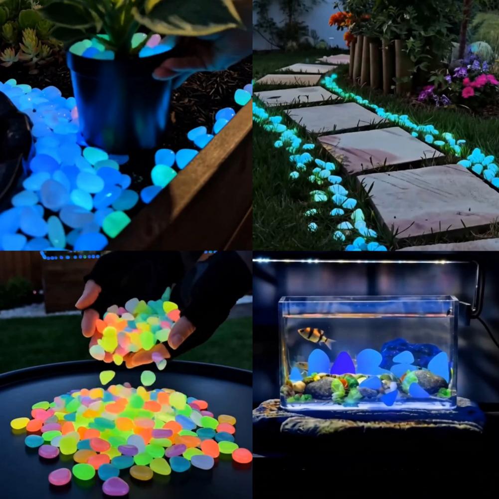 Fish Aquarium Guide - Hars Glow-in-the-Dark kiezels, nachtgids lichtgevende stenen,