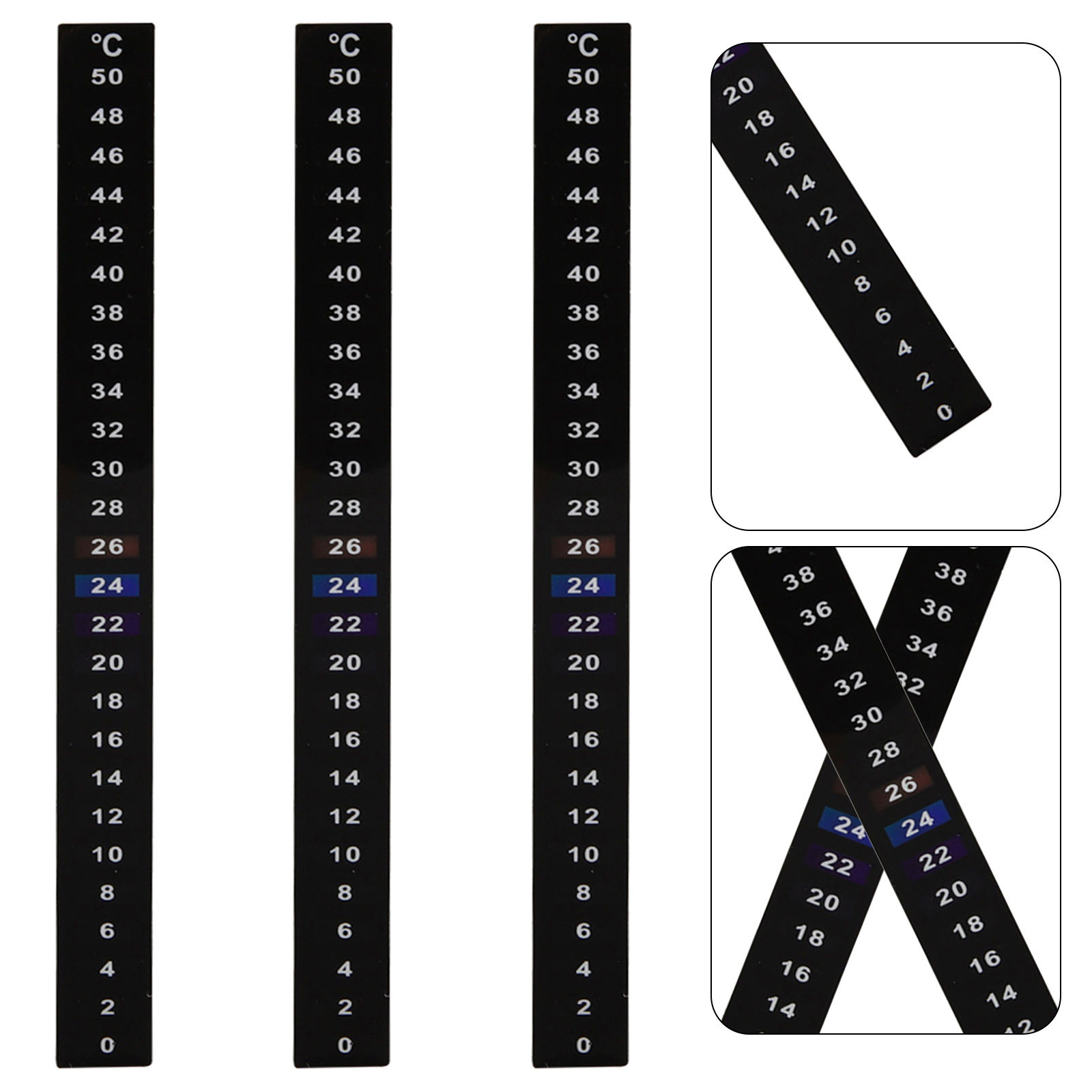 Aquarium Thermometer - 3 stuks horizontale thermometerstickers bierbrouwtemperatuurstrip aquarium