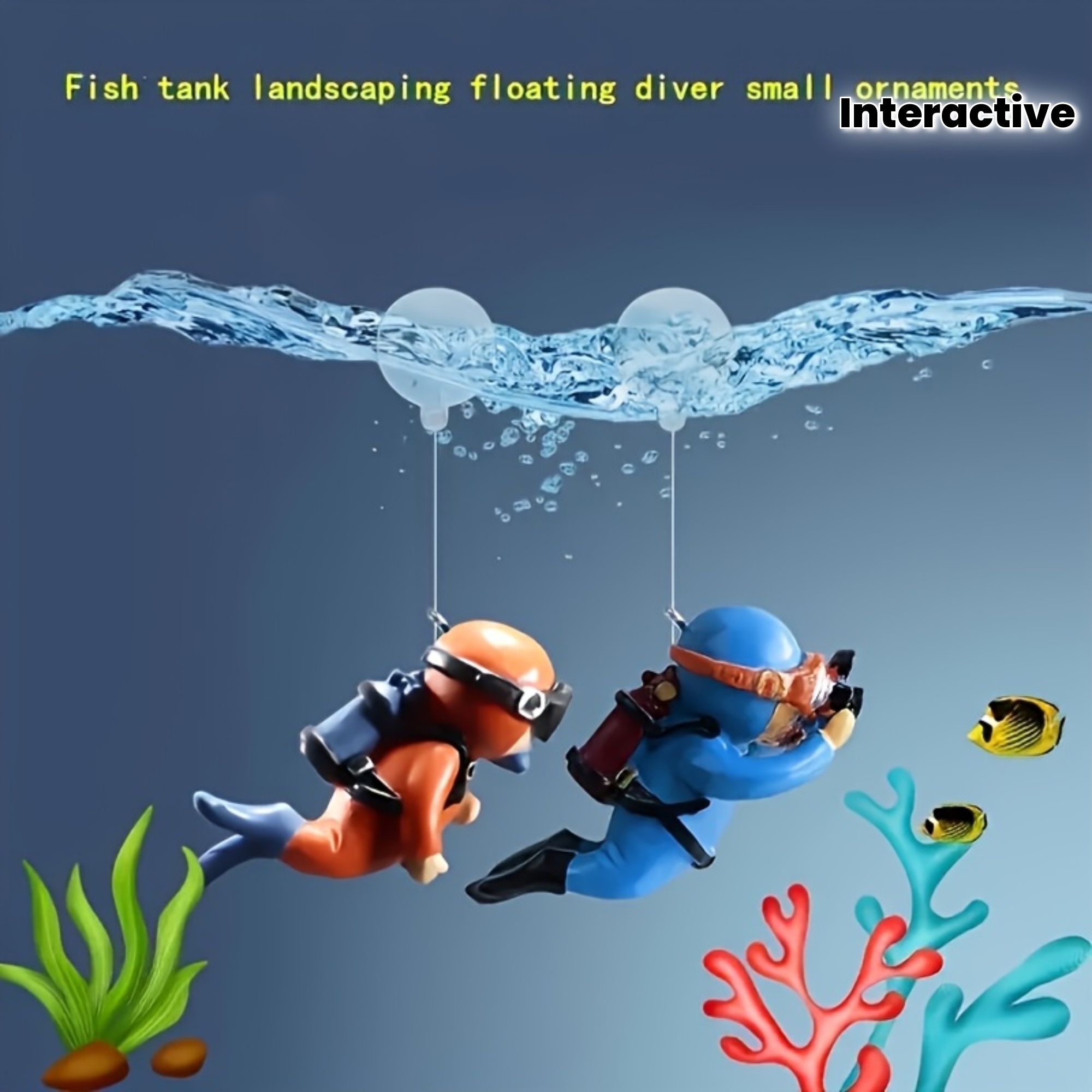 Aquarium Fish Cartoon - 2 stuks levendige duiker aquariumdecoraties voor