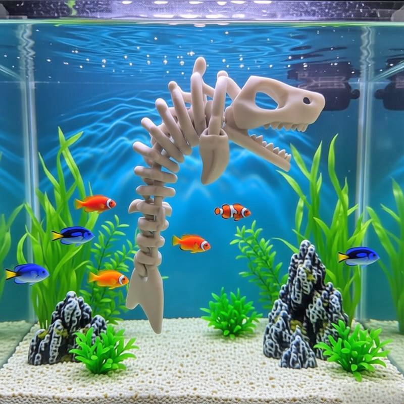 Aquarium Fish Shark - 17 cm haakskelet in water aquariumdecoratie
