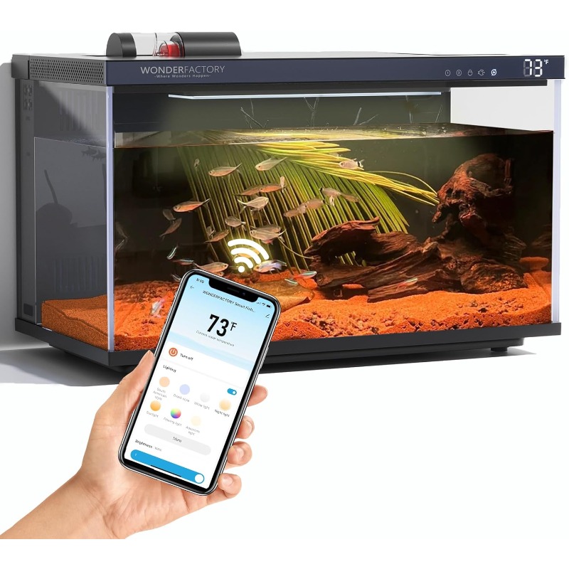 Aquarium Fish Feeder Automatic - Slim Aquarium, Glazen Visbak, Zelfreinigend Filter,