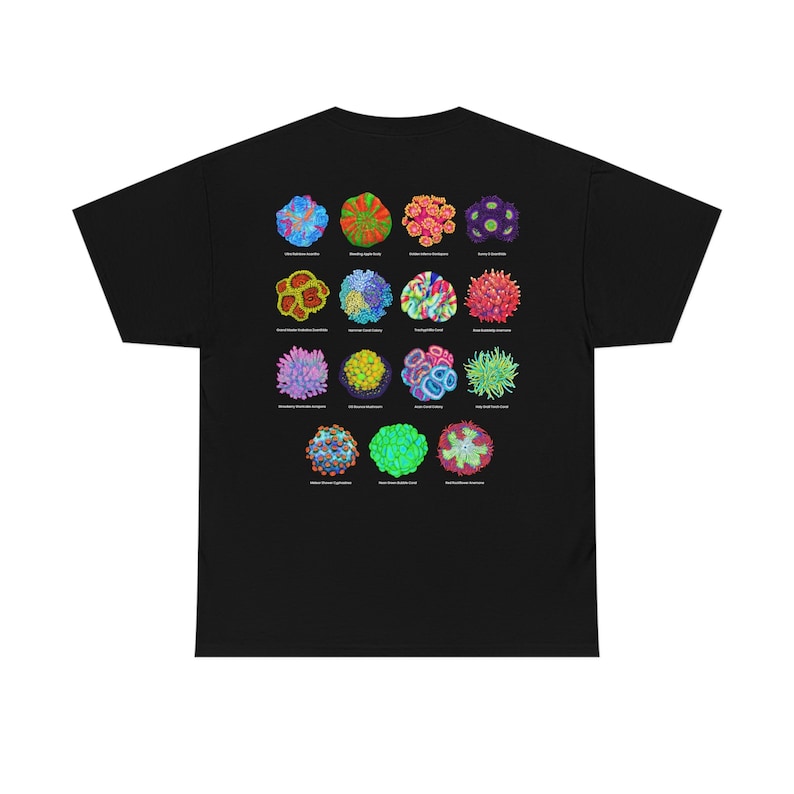 Shirt met 15 koralen op de rug - Aquarium Fish Cartoon recensie en prijs