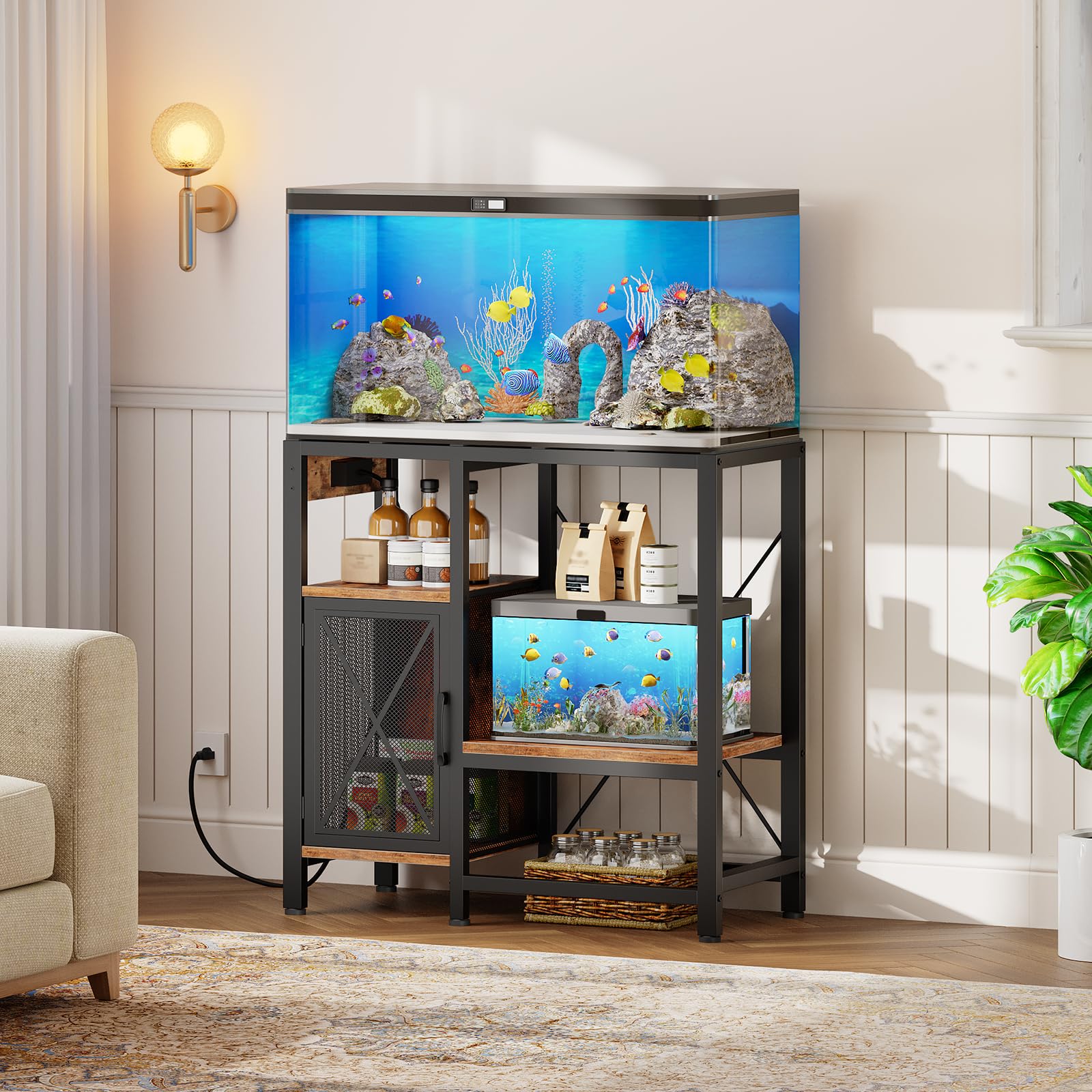 Zware zwarte aquariumstandaard - Aquarium Fish Black recensie en prijs