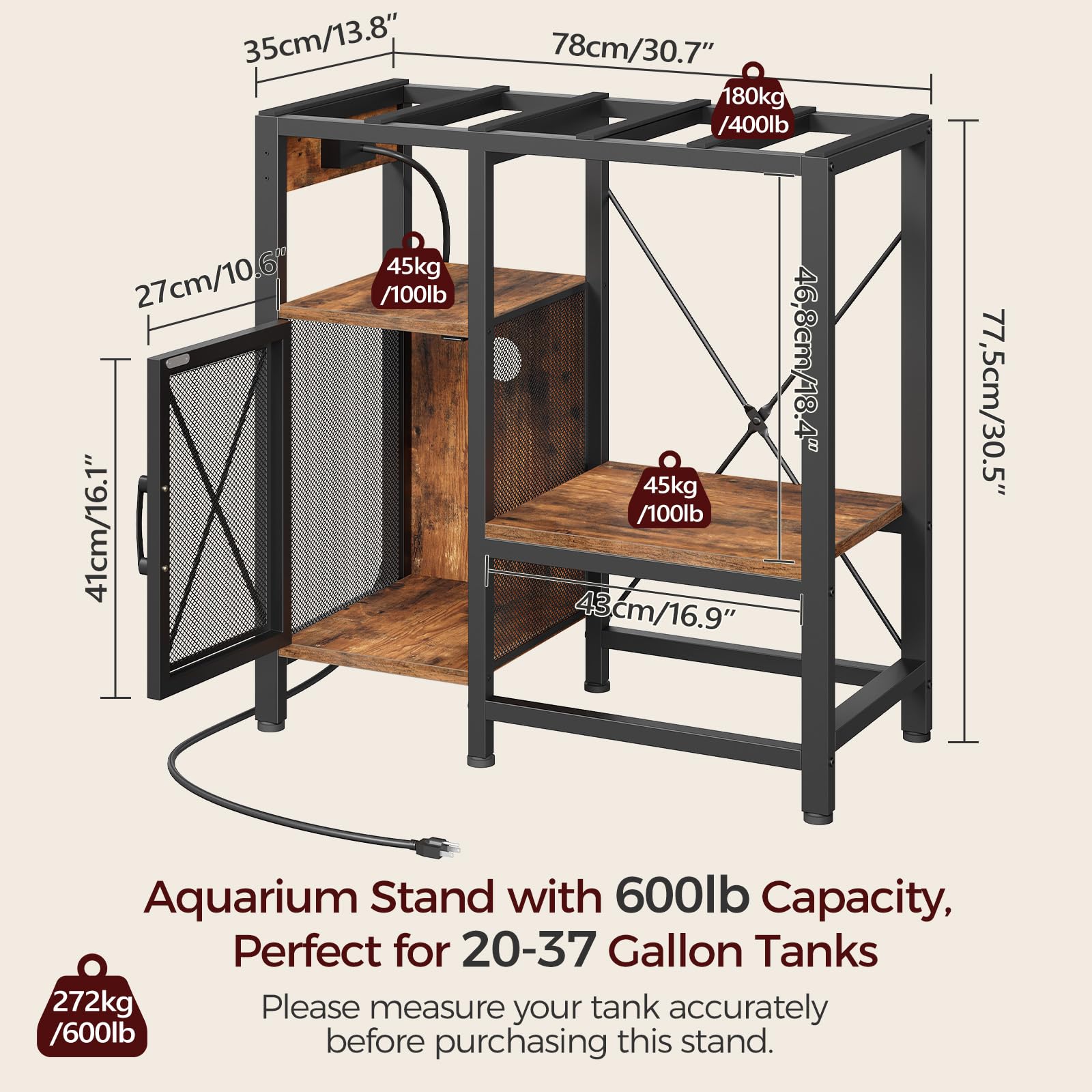 Zware zwarte aquariumstandaard - Aquarium Fish Black recensie en prijs